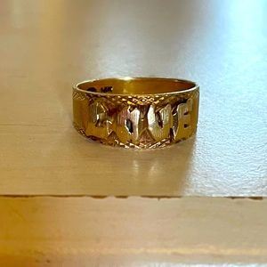 Vintage 14k gold “Love” ring - size 6